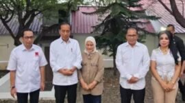 Ketua Projo Sulsel Herwin, Nini Ala bersama Wali Kota Makassar  selaku Ketua Dewan Pembina Projo Sulsel, Mohammad Ramdhan 'Danny' Pomanto melakukan pertemuan dengan Presiden Jokowi di salah satu hotel di Bira, Kabupaten Bulukumba, Jumat, (5/7/2024).