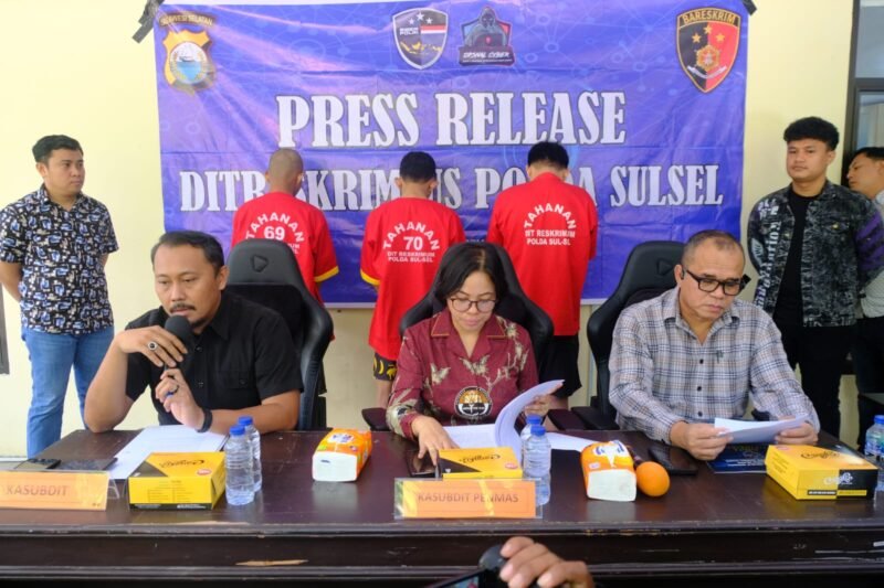 Tim Siber Polda Sulsel Bekuk Pelaku yang Fasilitasi dan Endorse Judi Online di Sulsel.