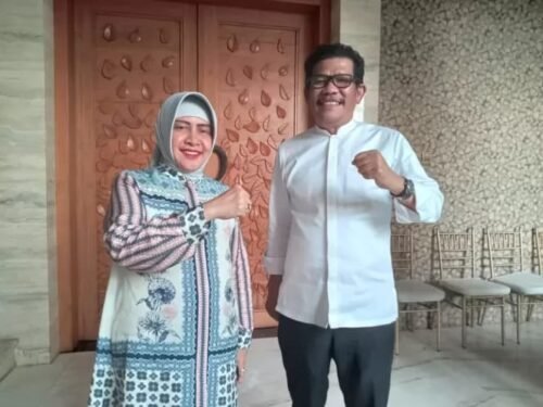Bakal calon Wali Kota Makassar, Indira Yusuf Ismail bersama Ketua PKB Sulsel, Azhar Arsyad. (Foto: Istimewa)