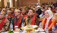 Wali Kota Makassar Munafri Arifuddin bersama Wakil Wali Kota Aliyah Mustika Ilham menghadiri acara Pelantikan Pengurus Pusat KKSS di Jakarta. (ist)