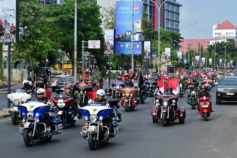 HDCI Makassar Gelar Pawai Bendera 17 Agustus, Sekaligus Sosialisasi Sulawesi Bike Week 2025 (Foto : Istimewa)